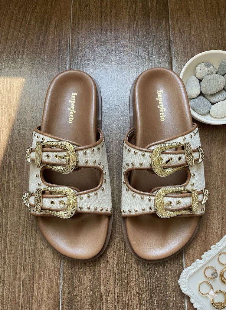 Canvas Swifty Tan - Gold Buckle