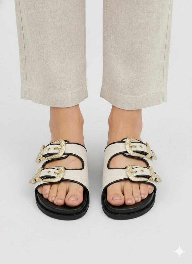 Canvas Swifty Black - Gold Buckle