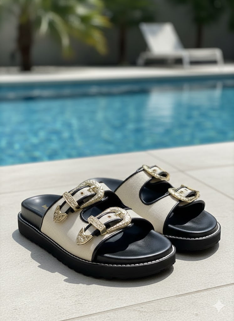 Canvas Swifty Black - Gold Buckle