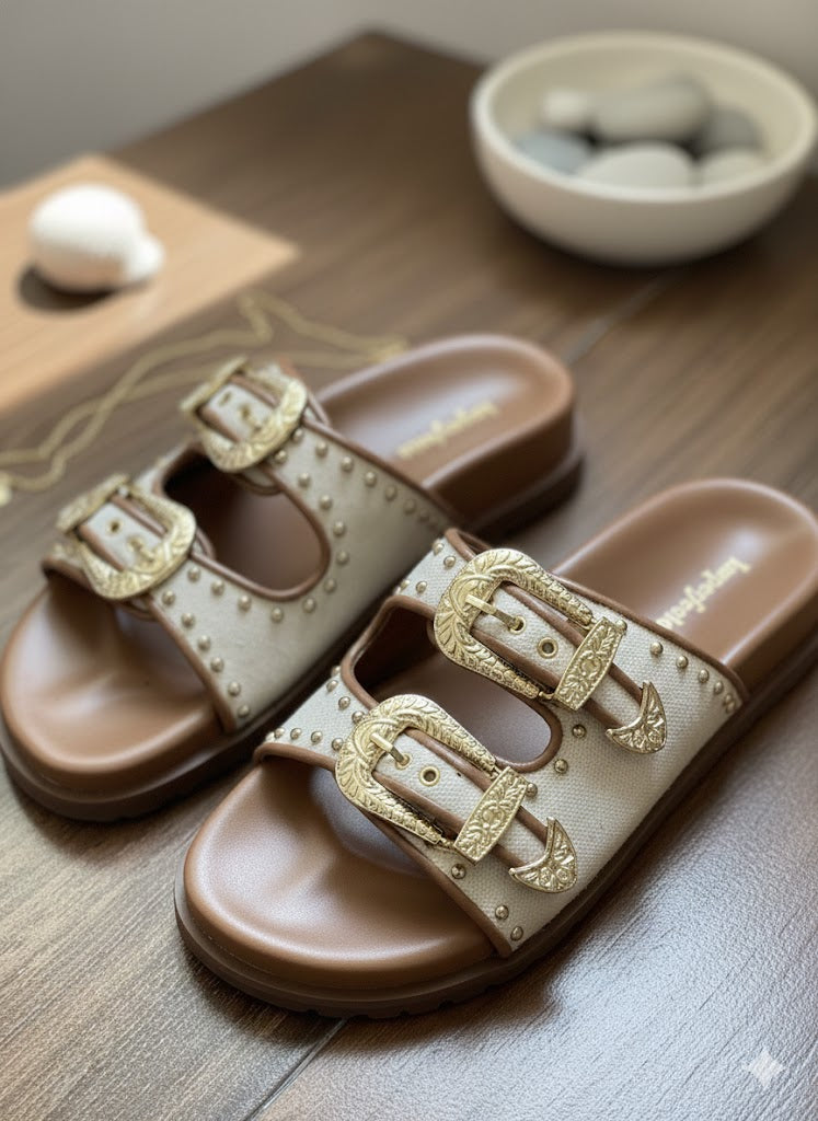 Canvas Swifty Tan - Gold Buckle