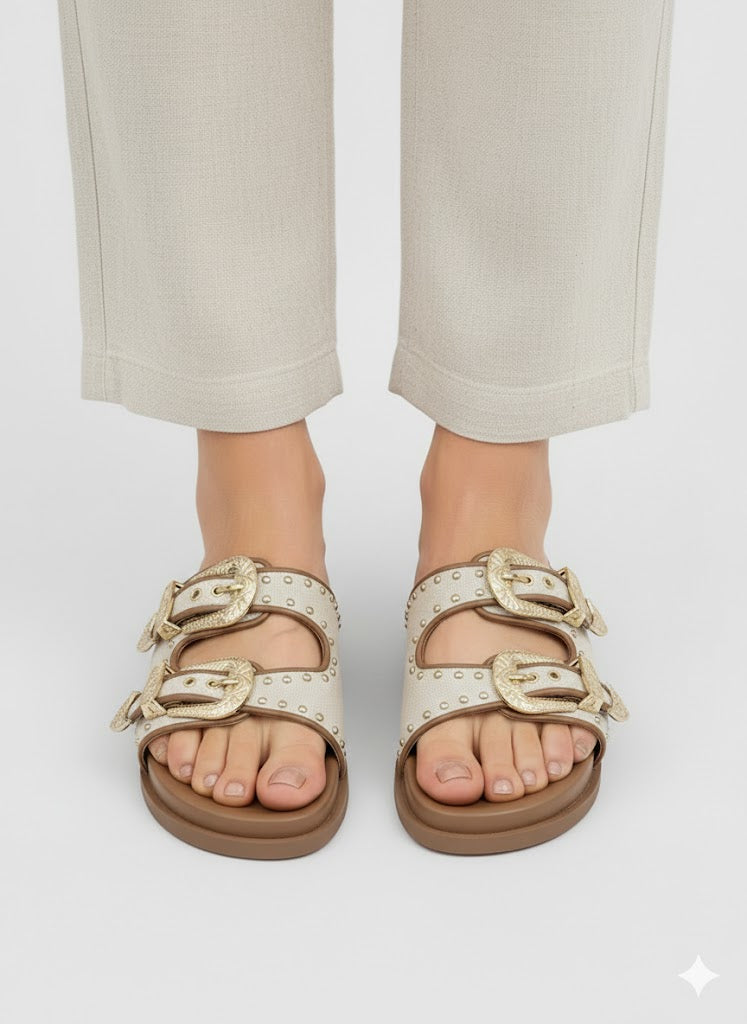 Canvas Swifty Tan - Gold Buckle