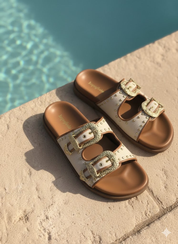 Canvas Swifty Tan - Gold Buckle