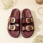 Swifty Sandals - Maroon Gold Buckle