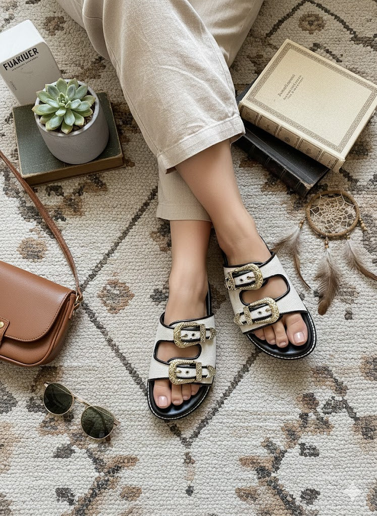 Canvas Swifty Black - Gold Buckle