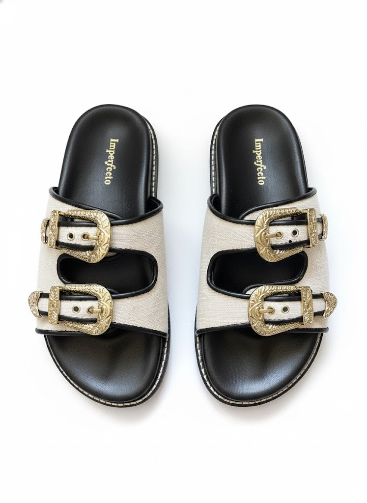 Canvas Swifty Black - Gold Buckle